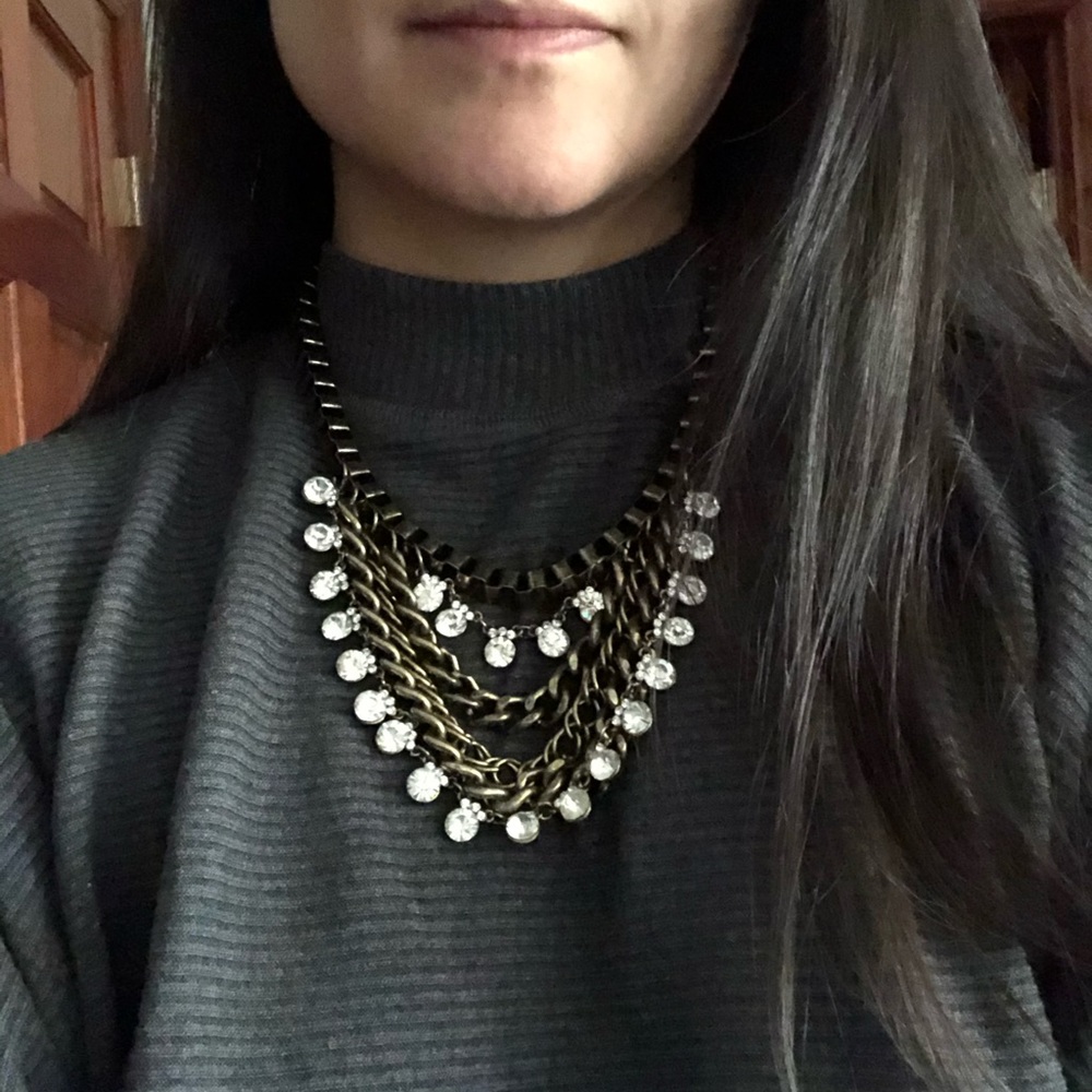 Antique Multi Chain Statement Necklace - image 2